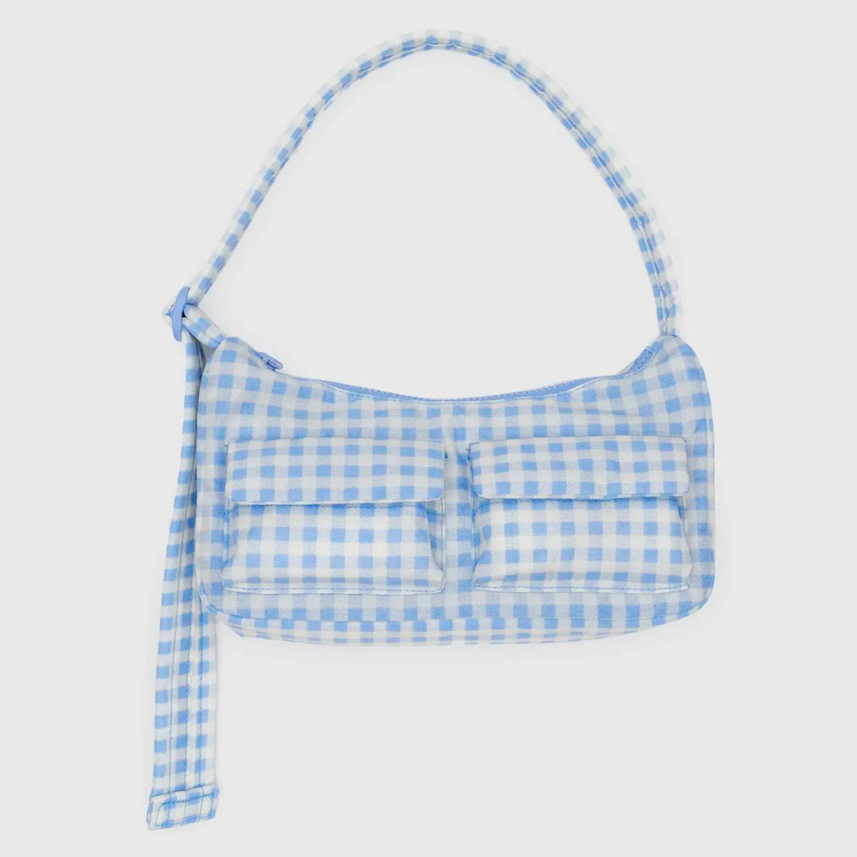 Bolso Cargo Baggu - Light Blue Gingham