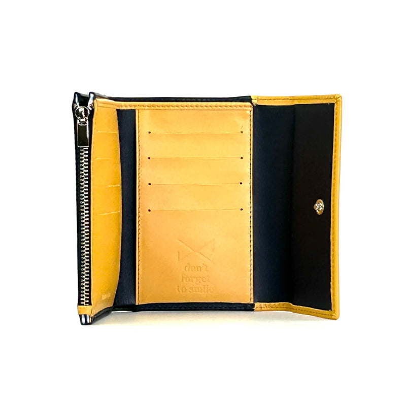 Cartera con solapa Daniel Chong - Navy y mostaza