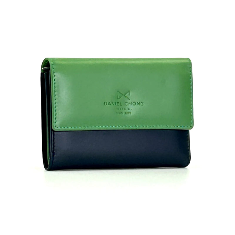 Cartera con solapa Daniel Chong - Navy y verde