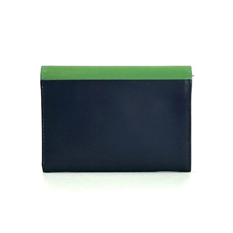 Cartera con solapa Daniel Chong - Navy y verde