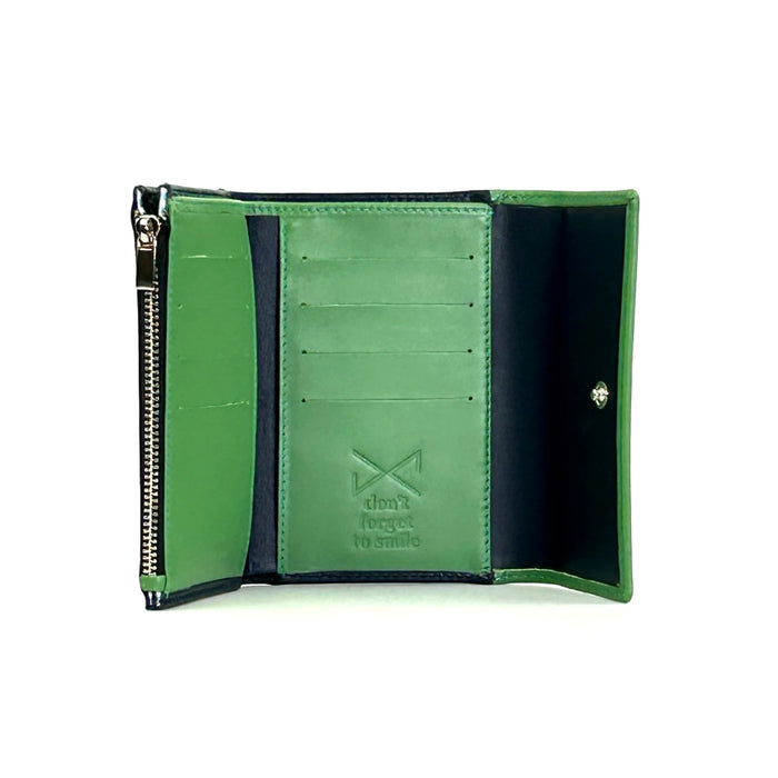 Cartera con solapa Daniel Chong - Navy y verde