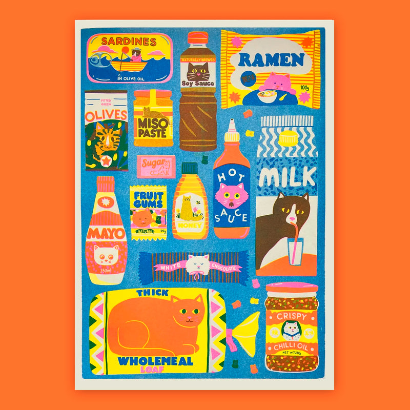 Print de Naomi Wilkinson A3 - "Cat Food" 🐱