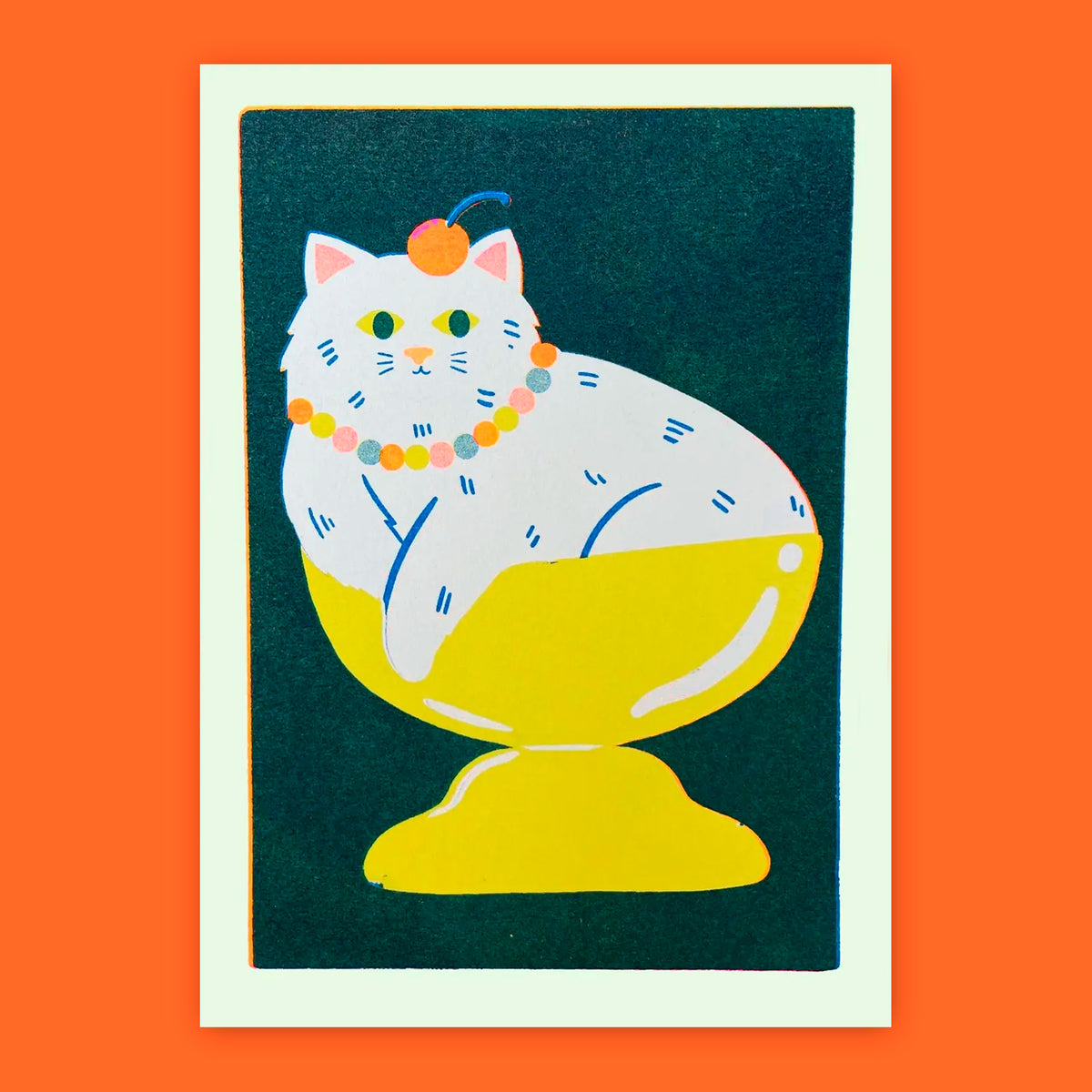 Print de Naomi Wilkinson A6 - "Cat Sundae" 🐱🍨