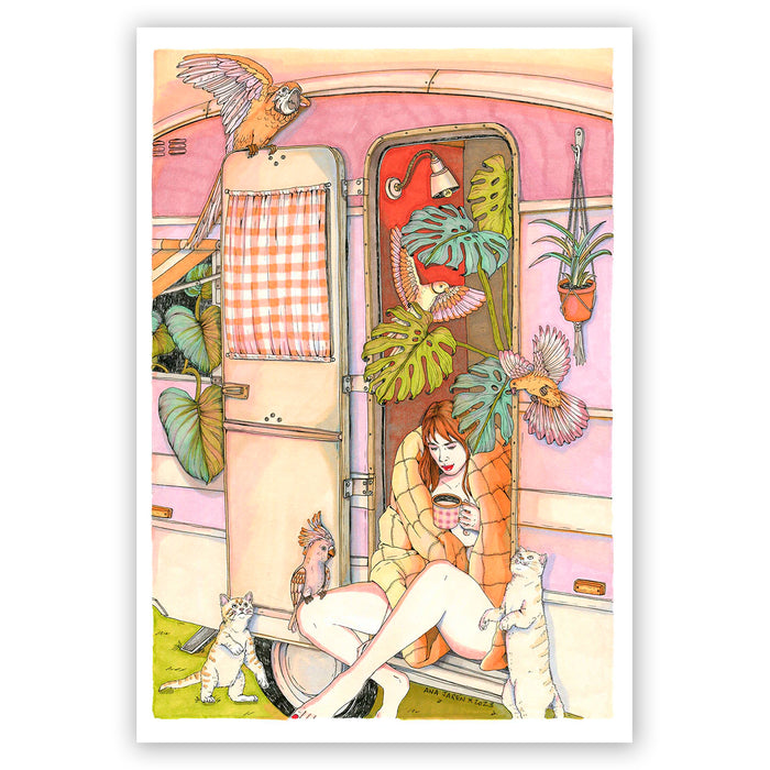 Print de Ana Jarén A4 - "Chica de la caravana"