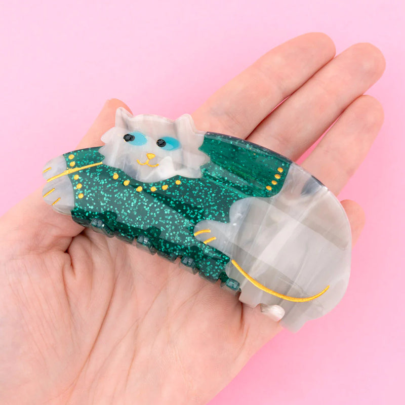 Pinza para el pelo - Gato con suéter 🐱❄️