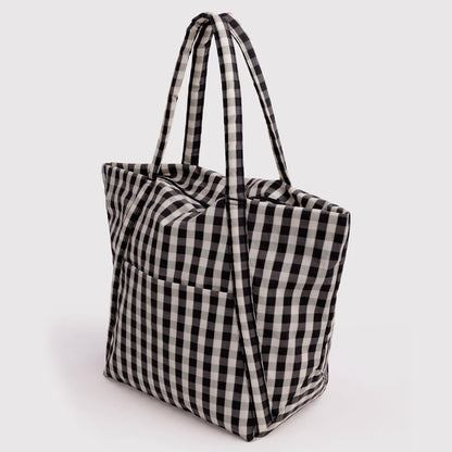 Bolso Nube Baggu - Black and Cream Gingham