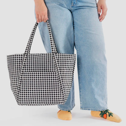 Bolso Nube Baggu - Black &amp; White Gingham