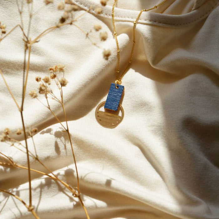 Collar - Bar Necklace Blue