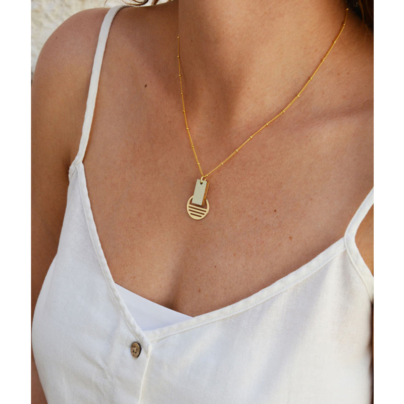 Collar - Bar Necklace White Sand
