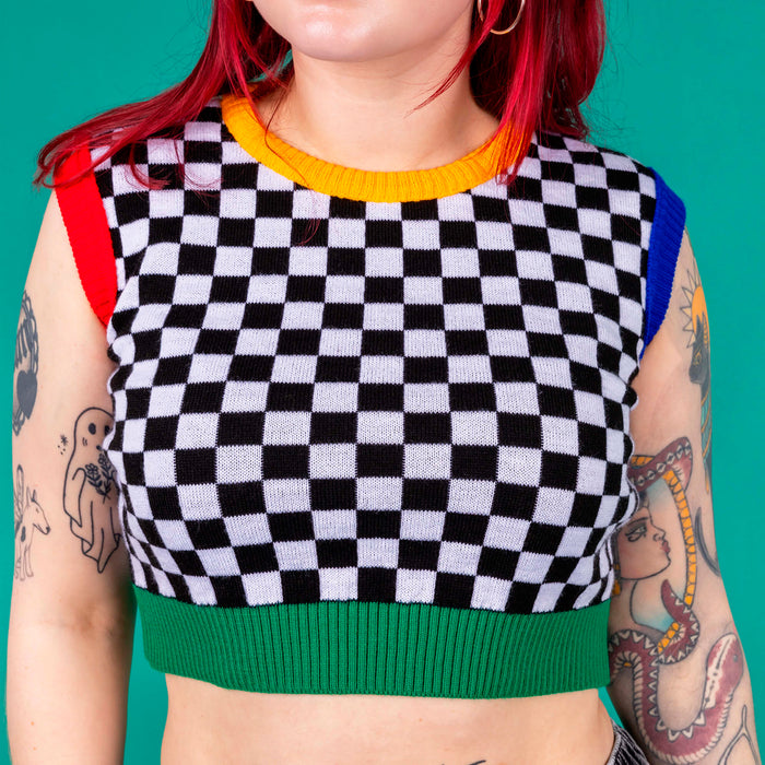 Chaleco - Colour Block Checkerboard