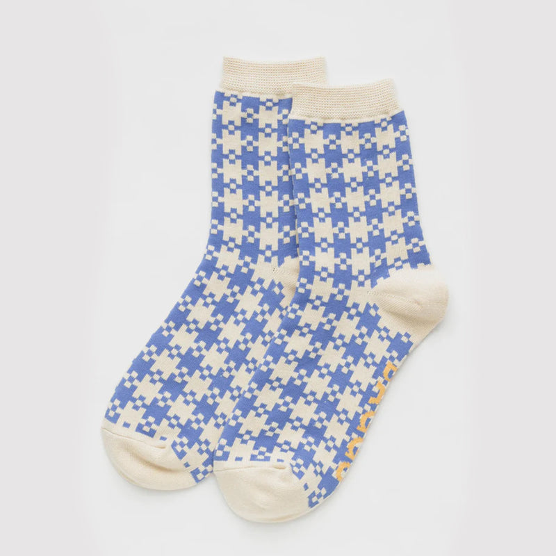Calcetines Baggu - Blue Pixel Gingham