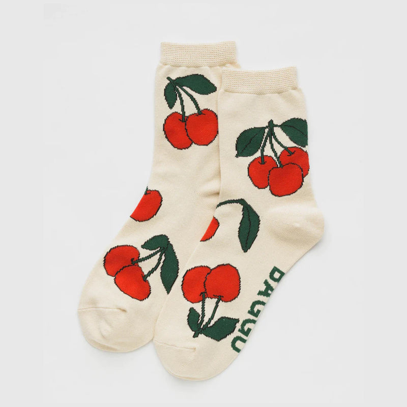 Calcetines Baggu - Ecru Cherry