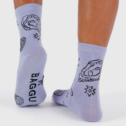 Calcetines Baggu - Shells Light Blue 🐚