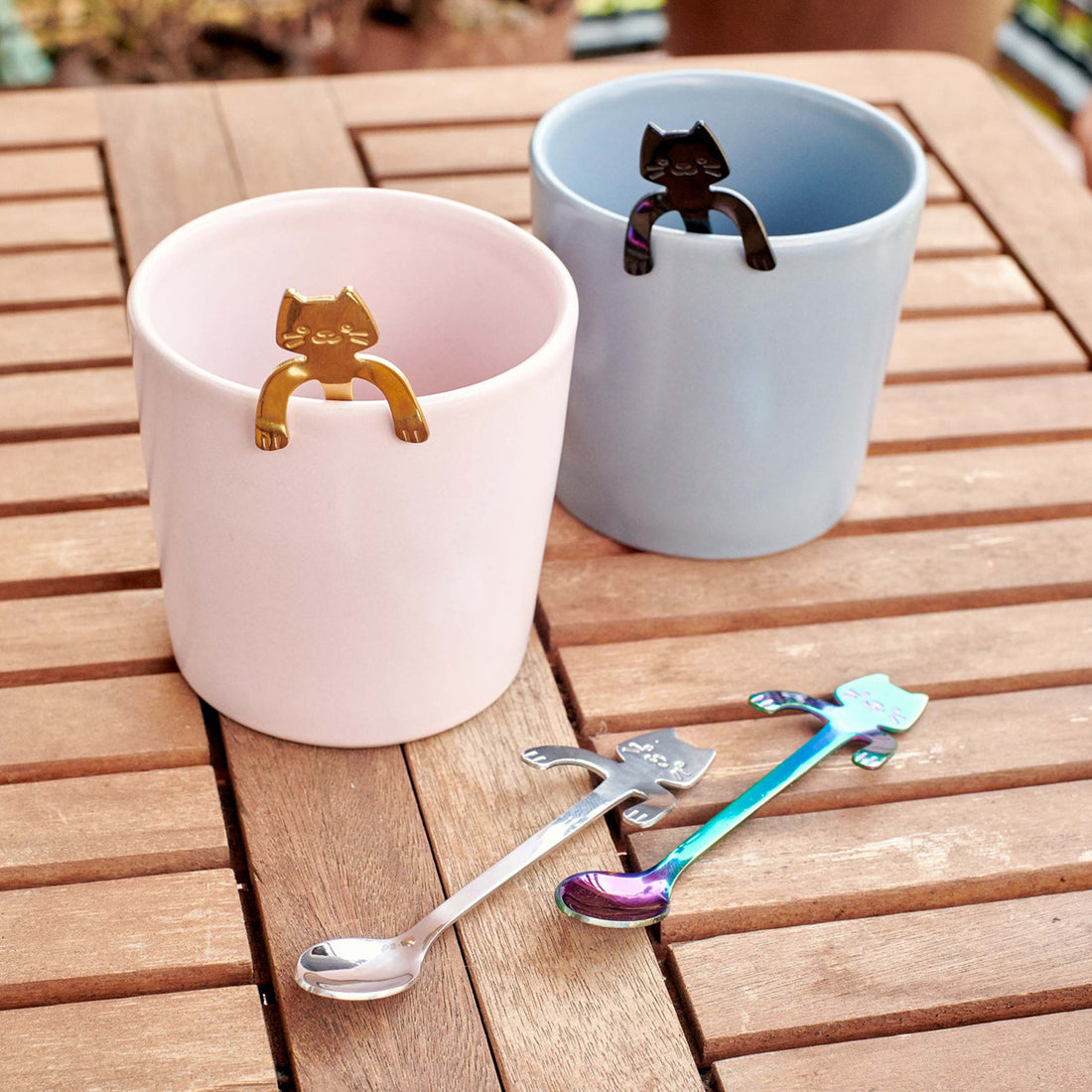 Set de 4 cucharillas de café - Gatitos
