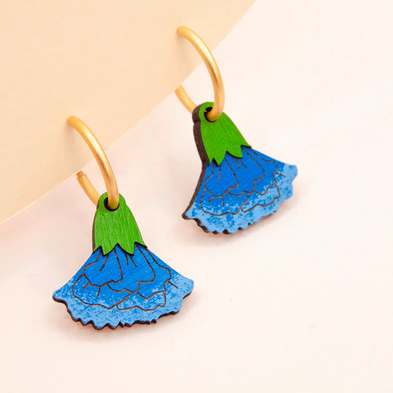 Pendientes de aro Materia Rica - Dancing Blue Marigold