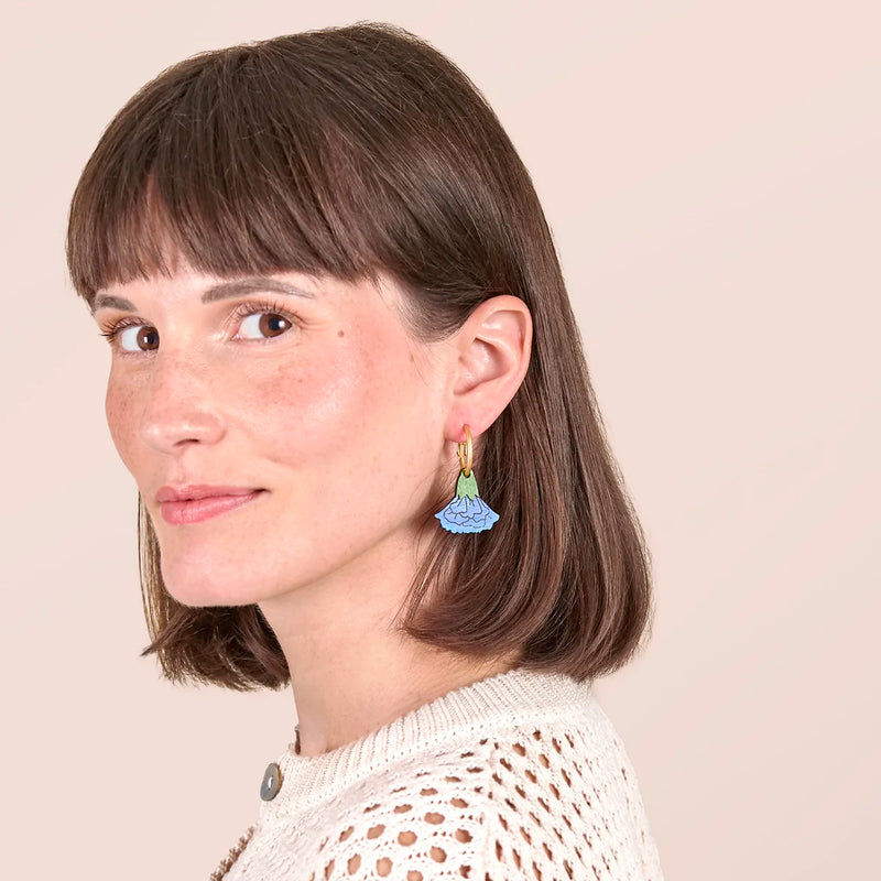 Pendientes de aro Materia Rica - Dancing Blue Marigold