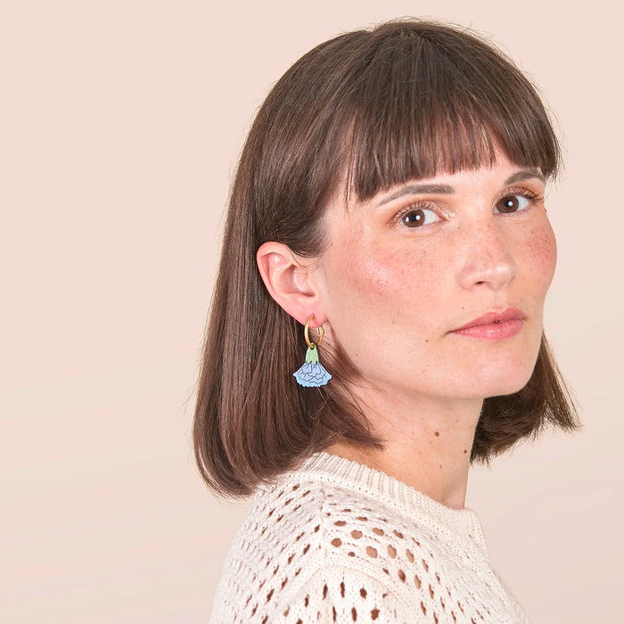 Pendientes de aro Materia Rica - Dancing Blue Marigold