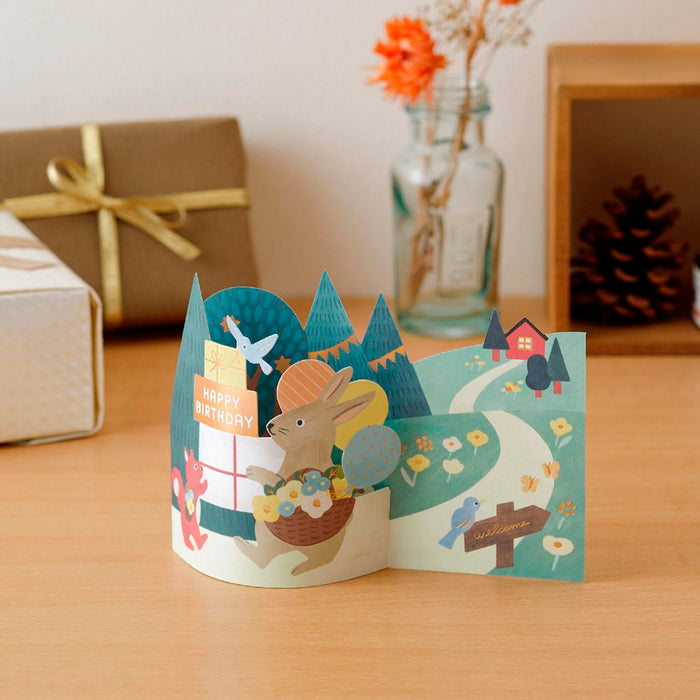 Postal 3D Midori - Birthday Forest Animals 🐰