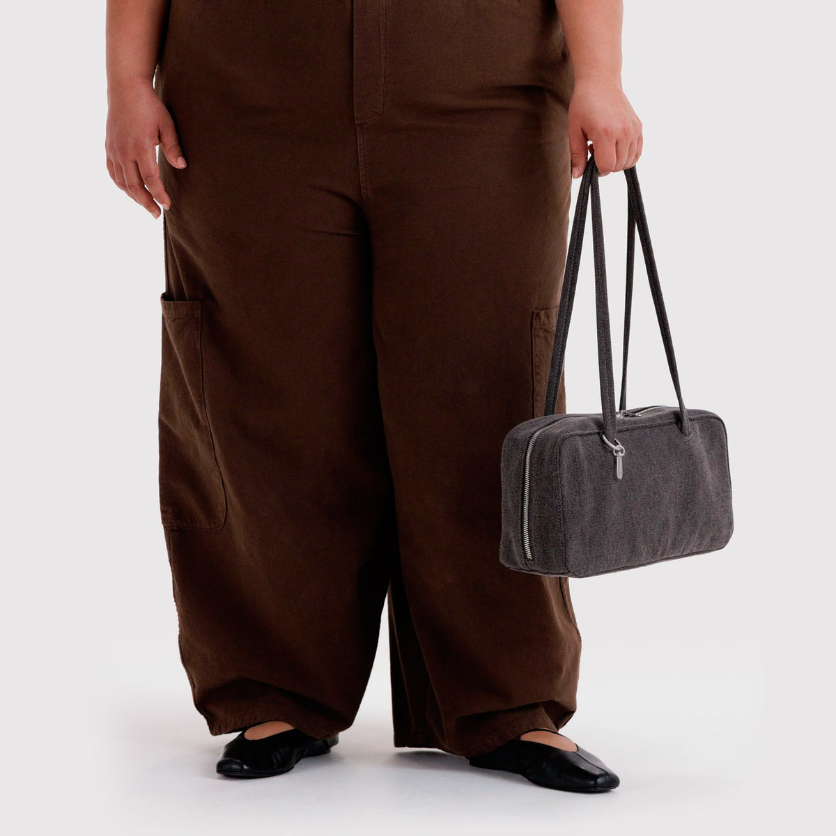 Bolso Bowler Baggu - Washed Black Denim