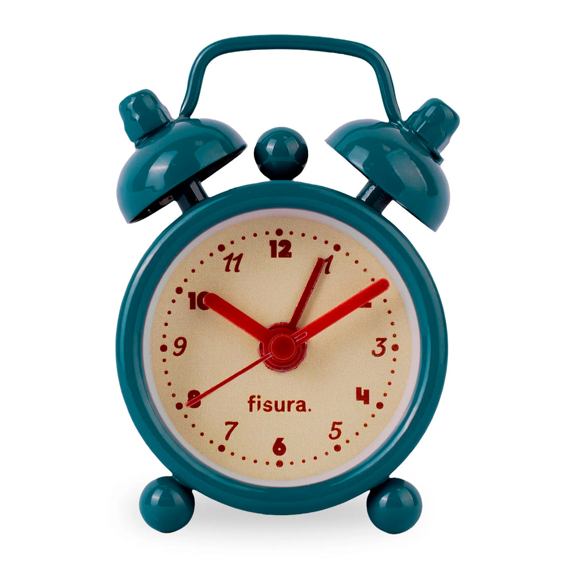 Reloj Fisura - Despertador Retro Mini Azul, Beige y Rojo