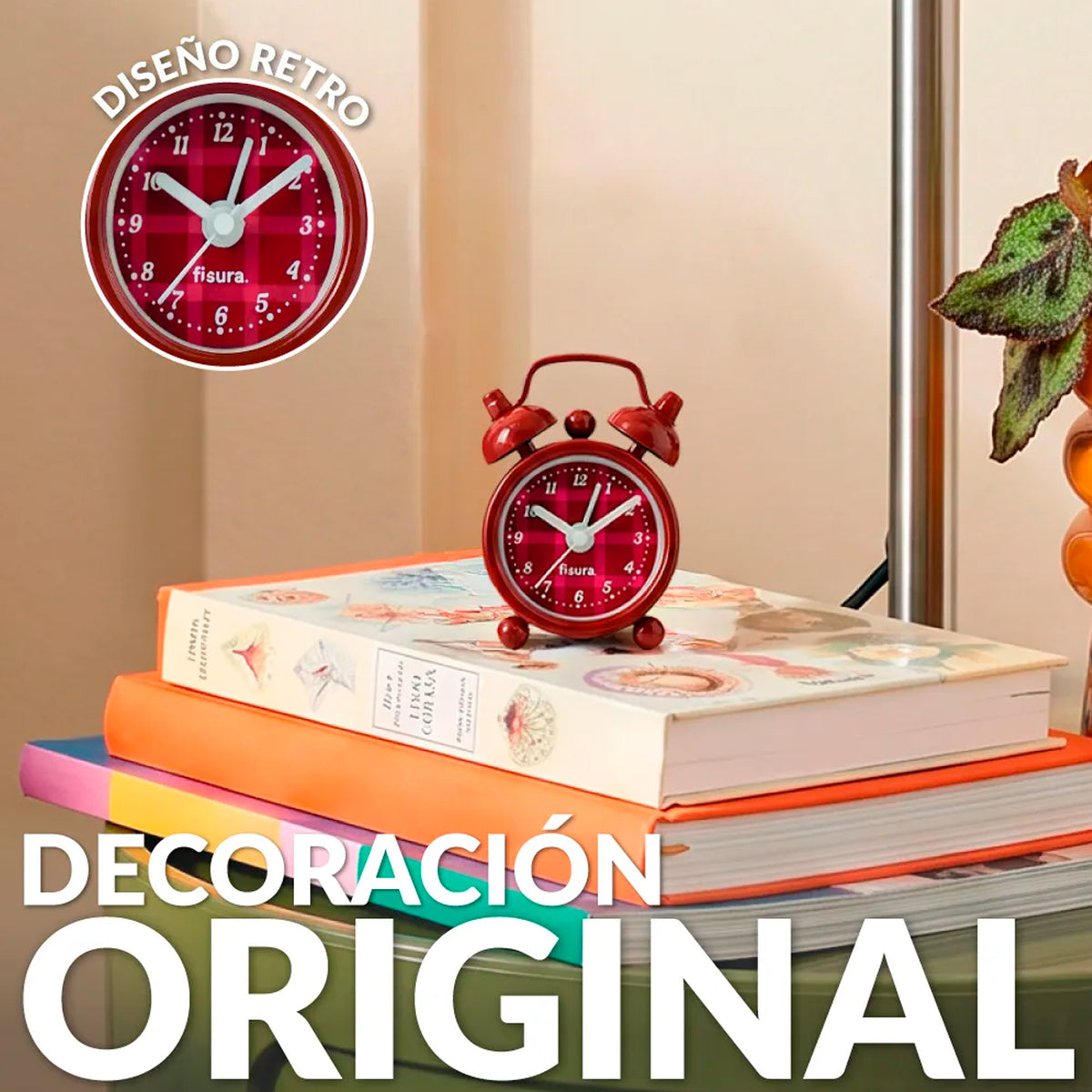 Reloj Fisura - Despertador Retro Mini Granate