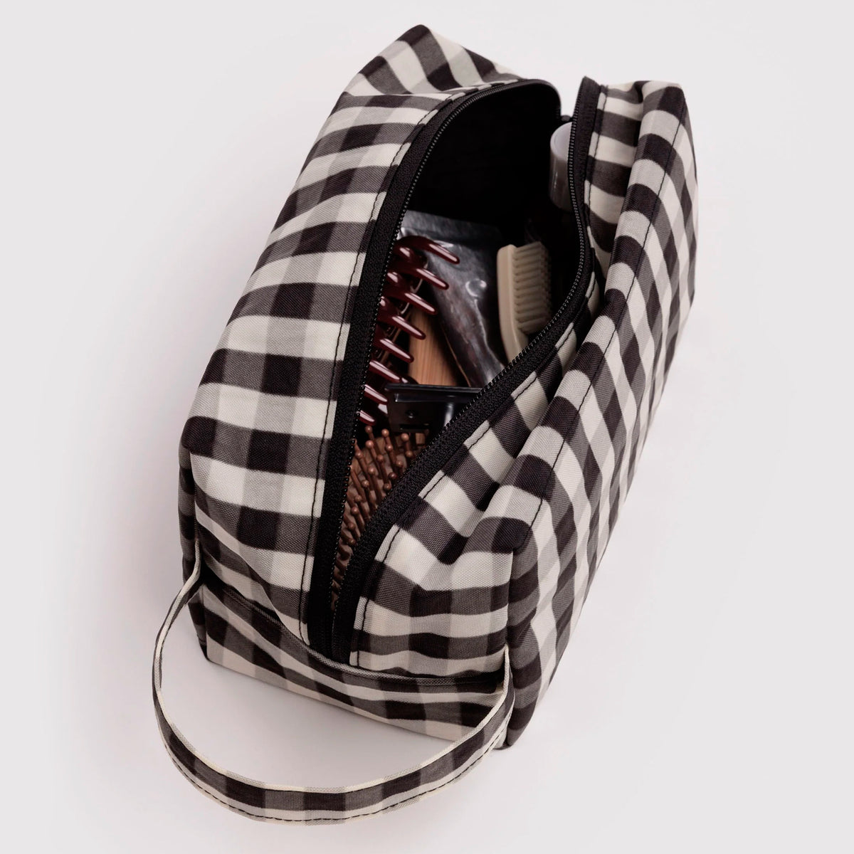 Neceser Baggu - Black and Cream Gingham