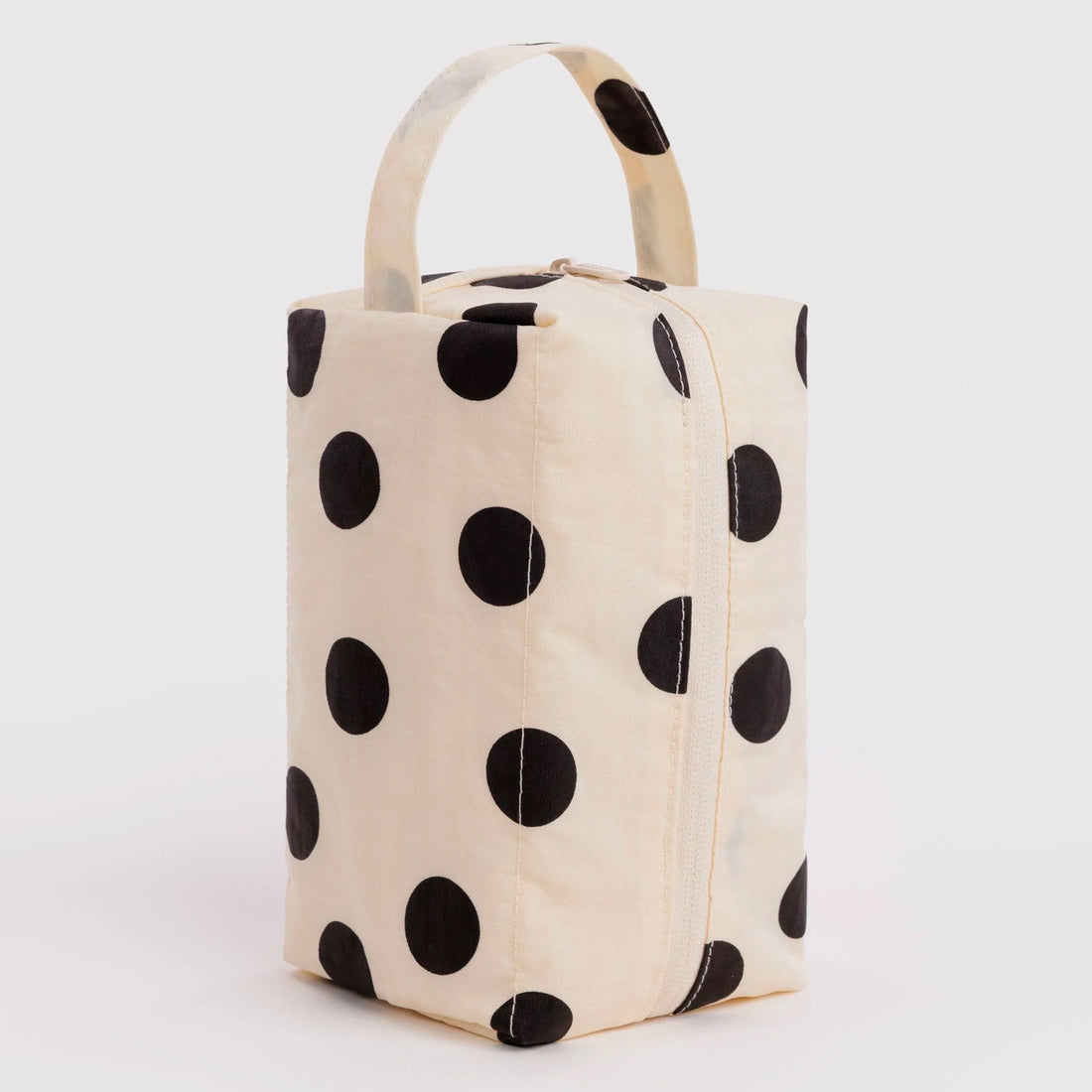 Neceser Baggu - Cream and Black Polka Dot