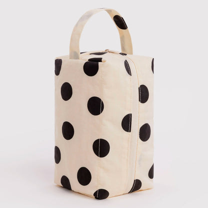 Neceser Baggu - Cream and Black Polka Dot