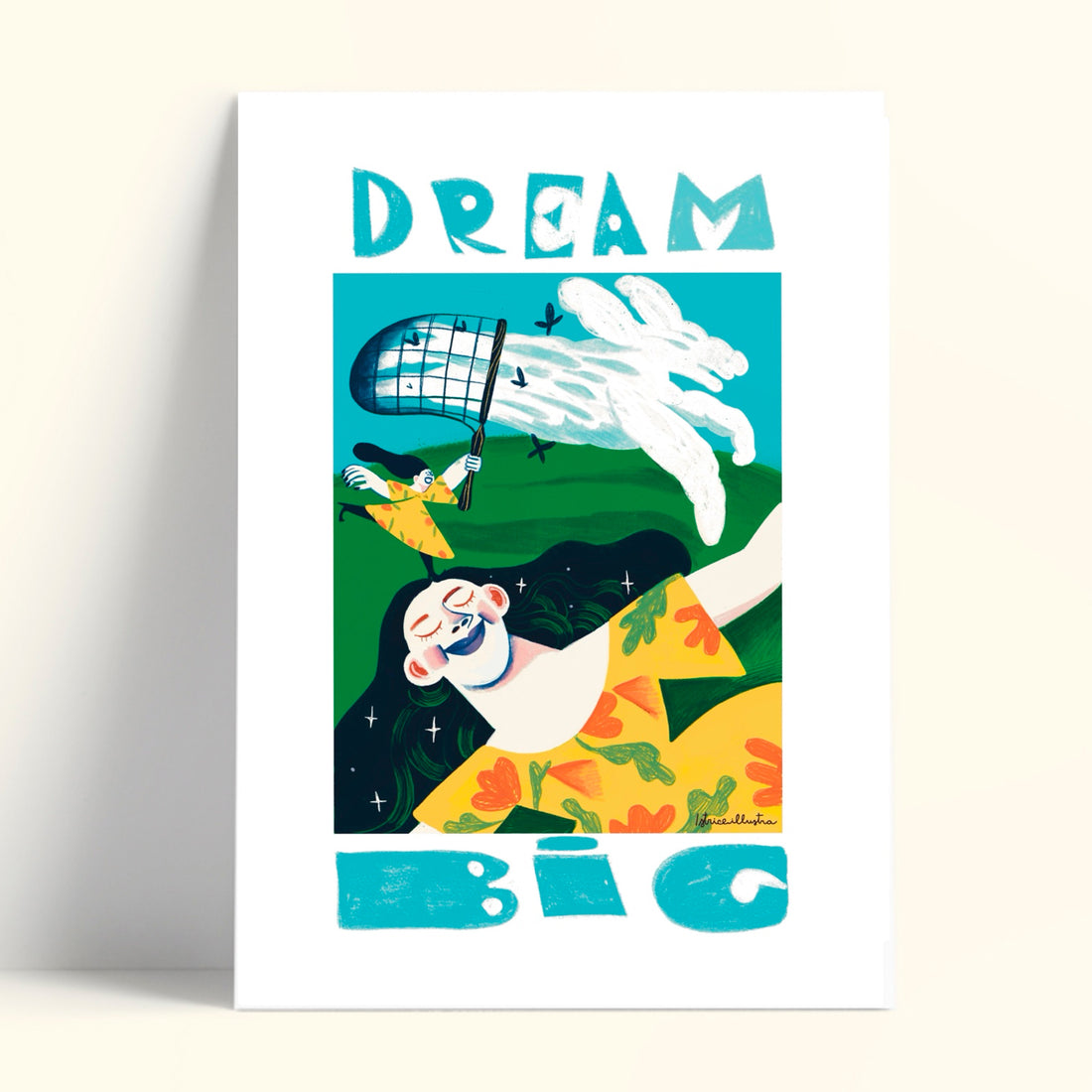 Print de Istriceillustra A4 - "Dream Big"