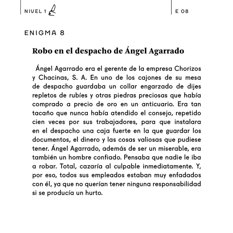 Pasatiempos - Enigmas criminales para mentes perspicaces 🕵️‍♂️