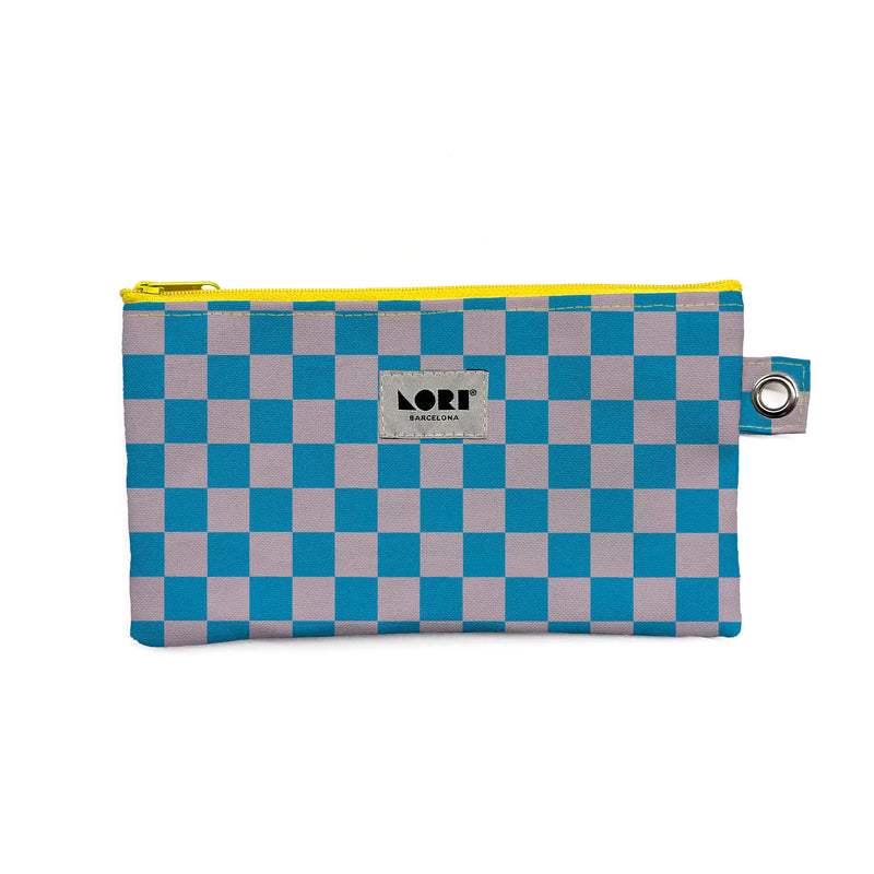 Estuche Lori Barcelona - Cuadros Azul y Gris