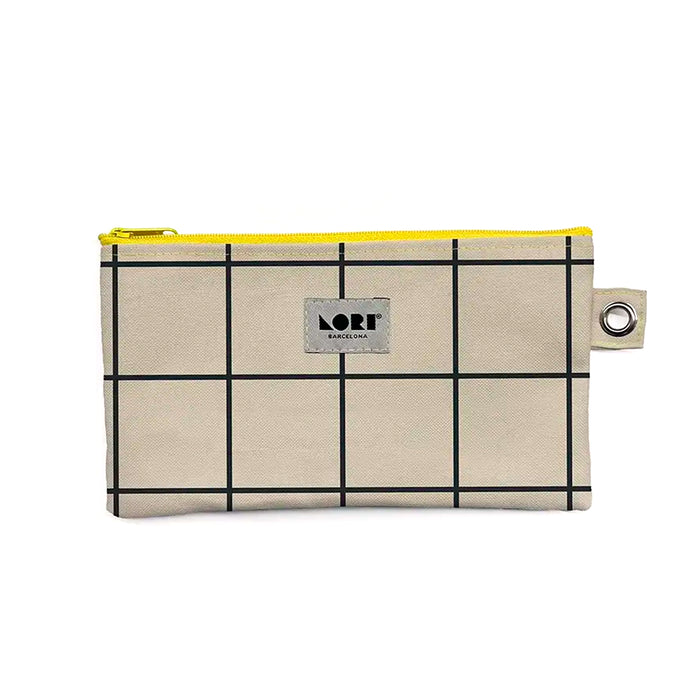 Estuche Lori Barcelona - Windowpane Blanco y Negro