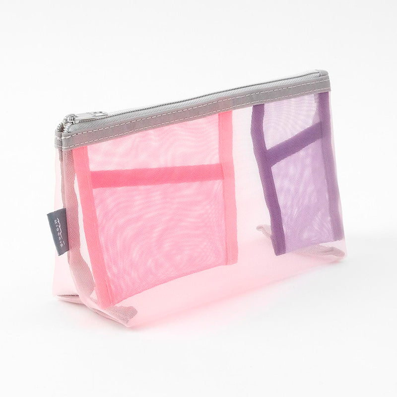 Estuche de malla con compartimentos Midori - Rosa y morado