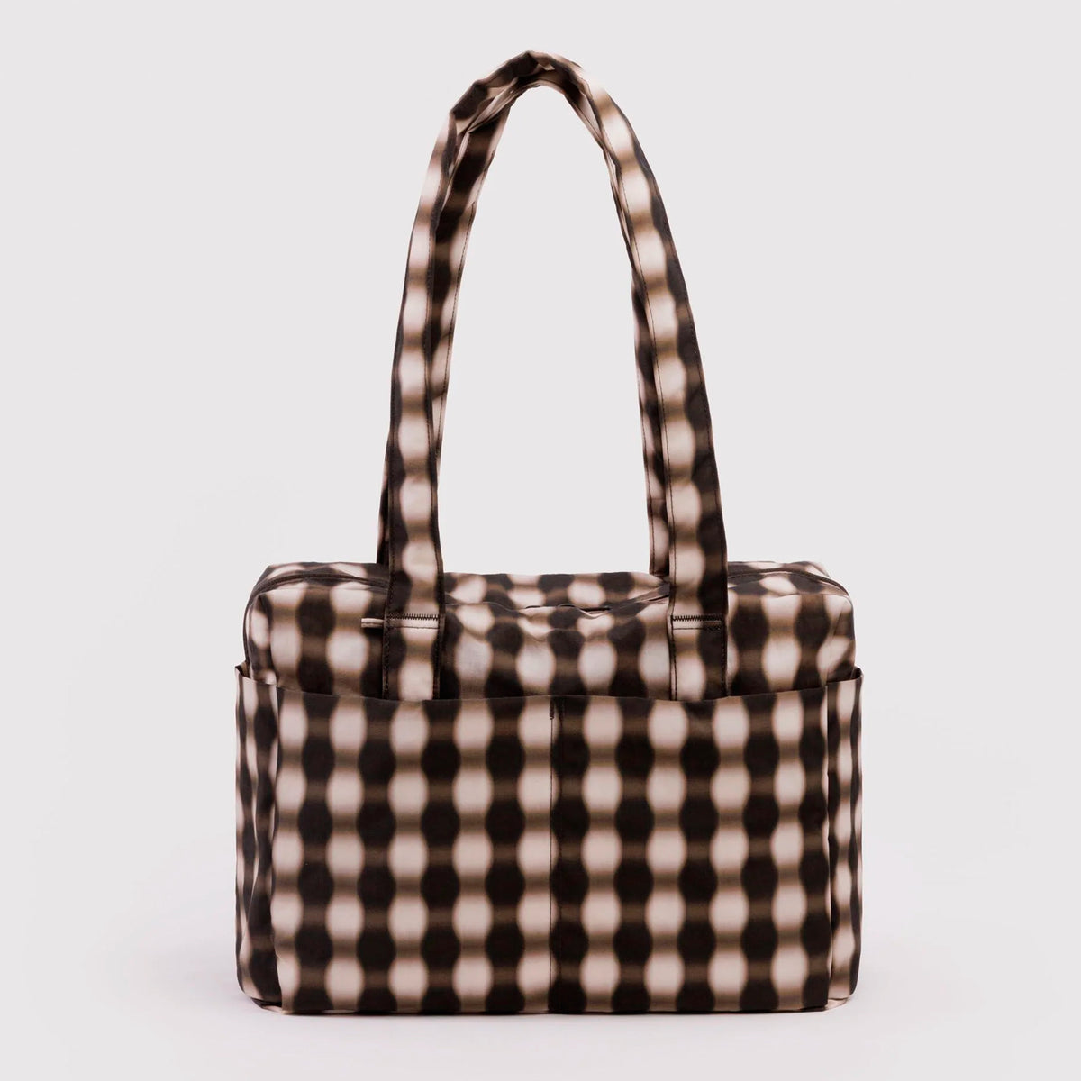 Bolso Nube Everyday Baggu - Blurred Gingham Brown