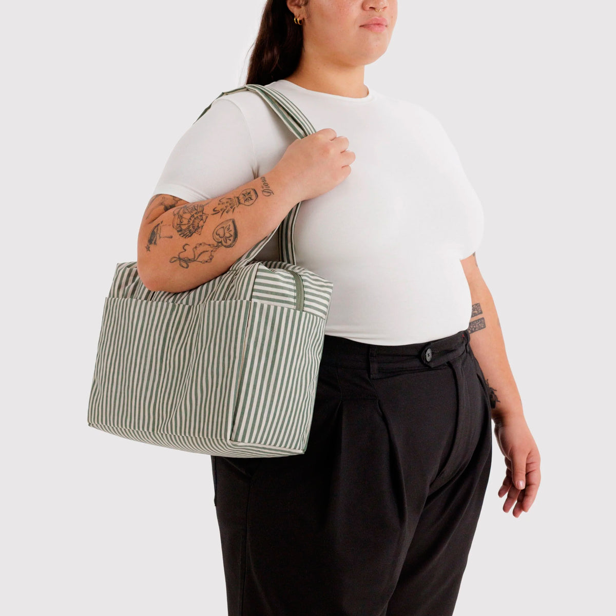 Bolso Nube Everyday Baggu - Sage Stripe