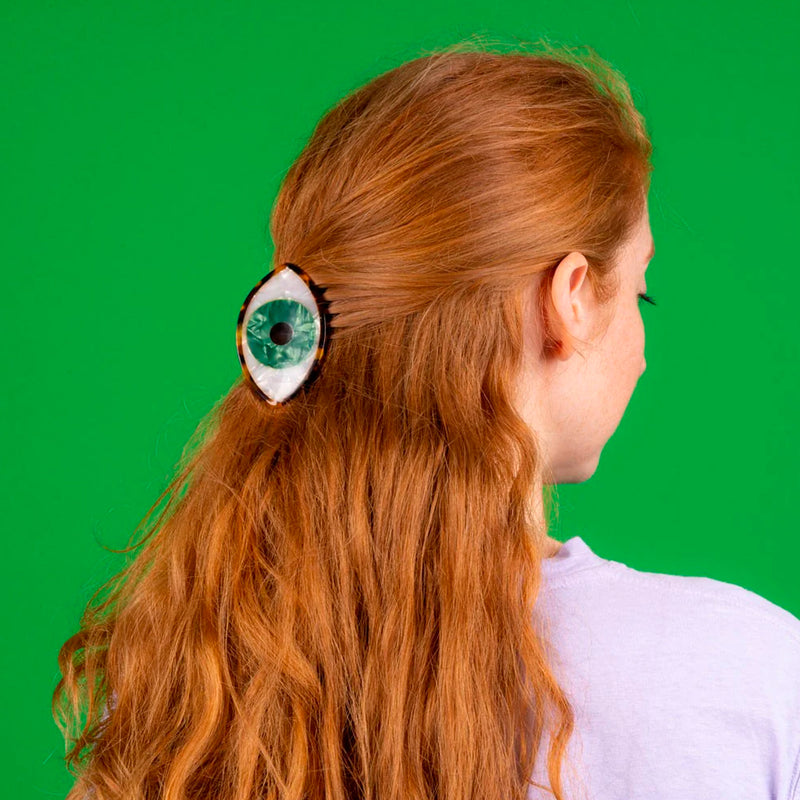Pinza para el pelo - Ojo verde