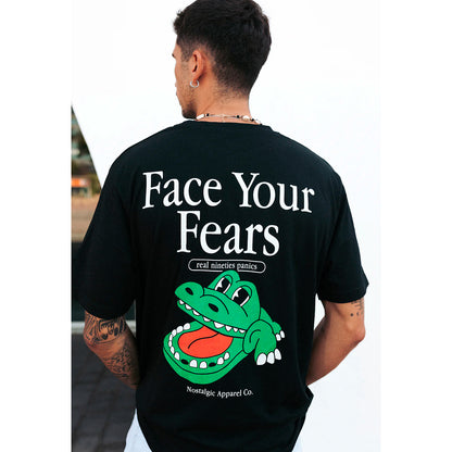 Camiseta Nostalgic Apparel - "Face Your Fears" 🐊🦷