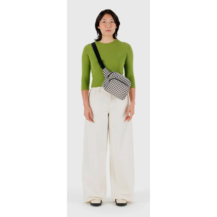 Riñonera Baggu - Black & White Gingham