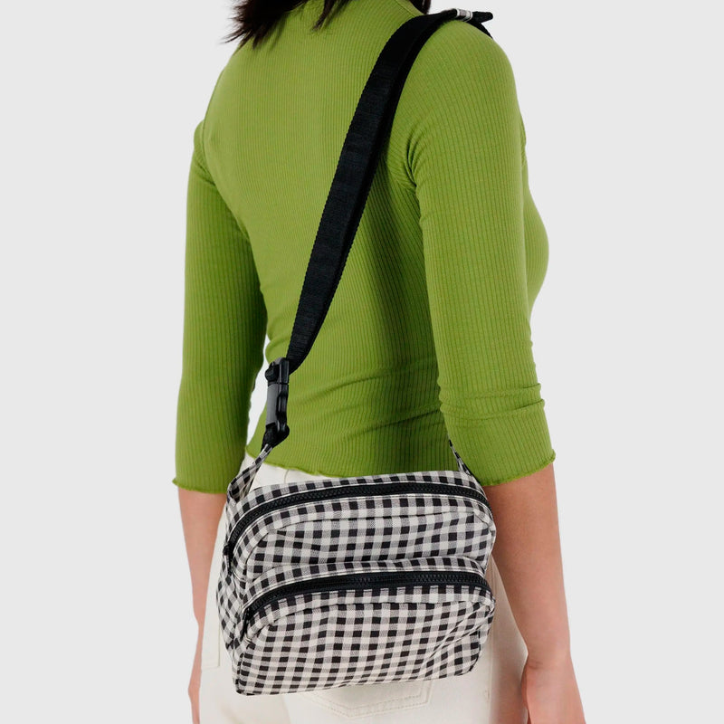 Riñonera Baggu - Black & White Gingham
