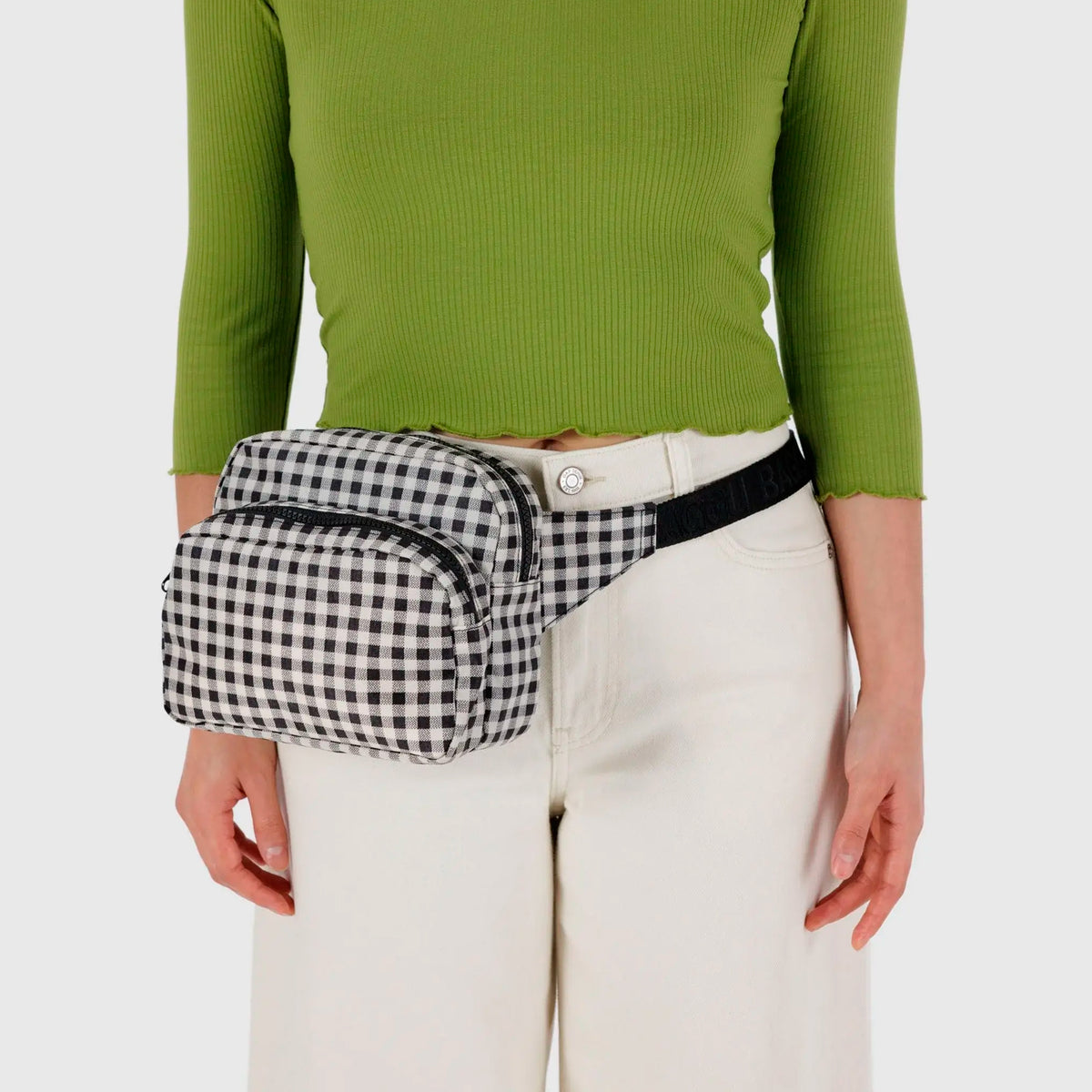 Riñonera Baggu - Black &amp; White Gingham