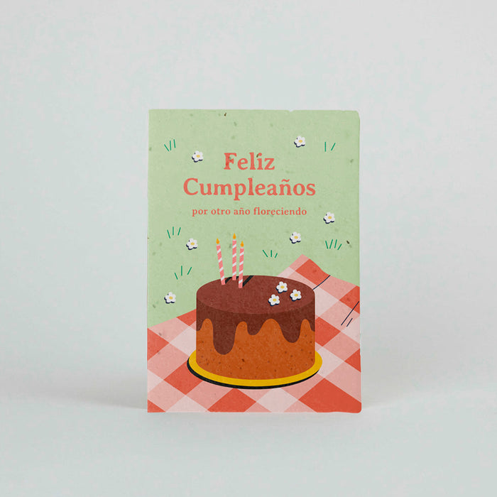 Postal plantable - "Feliz cumpleaños, por otro año floreciendo"