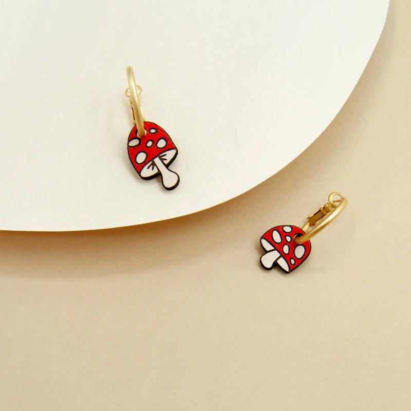 Pendientes de aro Materia Rica - Festive Fungi 🍄