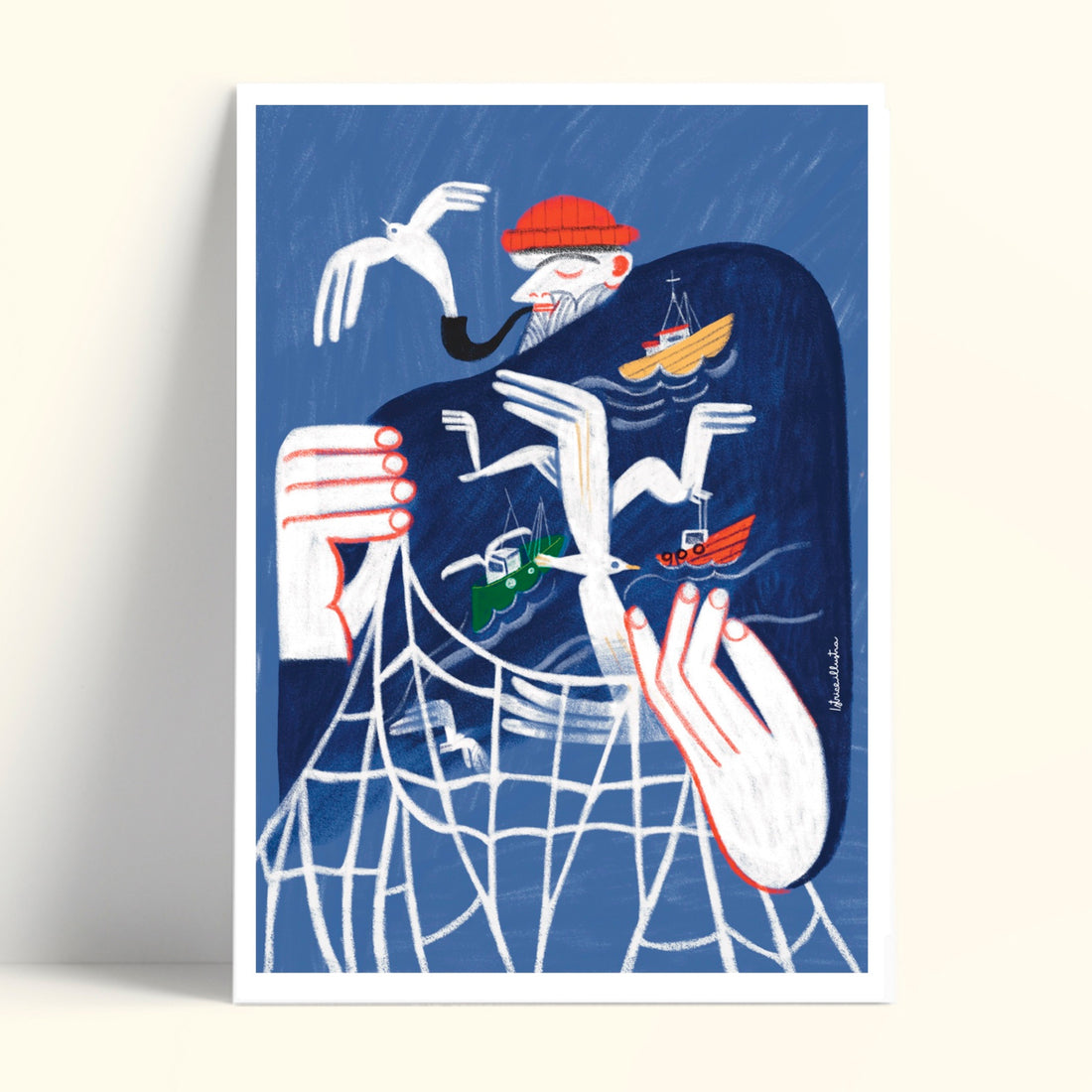 Print de Istriceillustra A5 - "Fisherman"