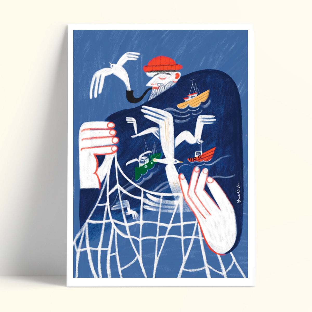 Print de Istriceillustra A5 - "Fisherman"