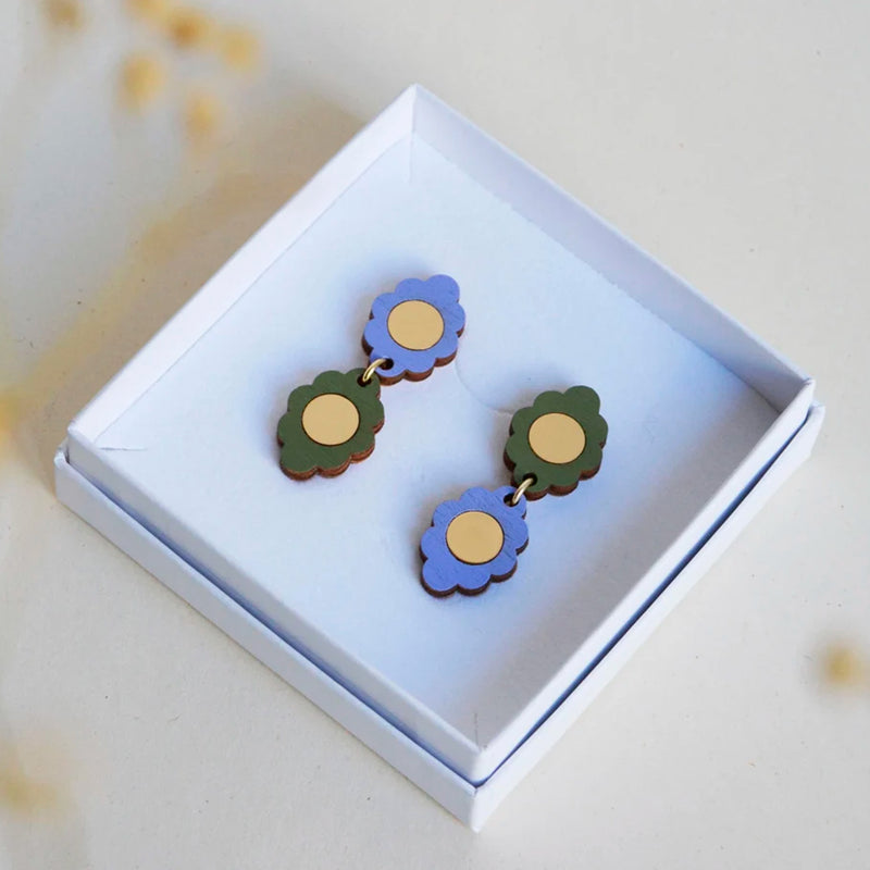 Pendientes - Dangle Earrings Lilac and Olive