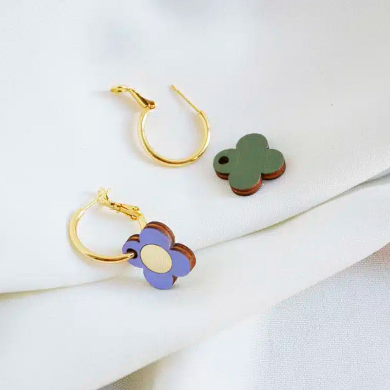 Pendientes - Hoops Lilac and Olive