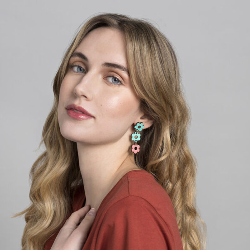 Pendientes Materia Rica - Floral pop