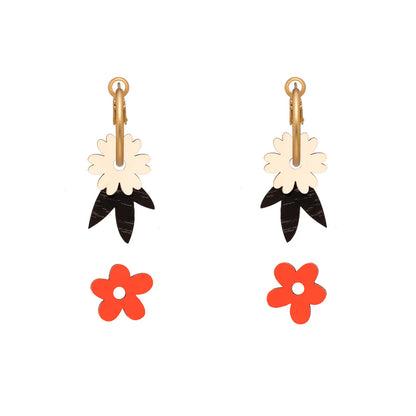 Pendientes de aro intercambiables Materia Rica - Flower Fusion