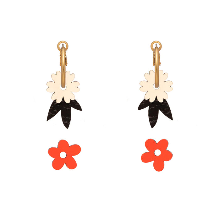 Pendientes de aro intercambiables - Flower Fusion