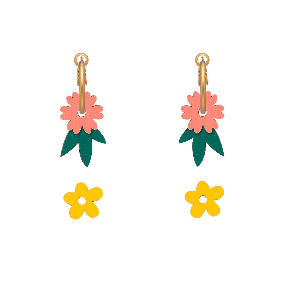 Pendientes de aro intercambiables Materia Rica - Flower Garden